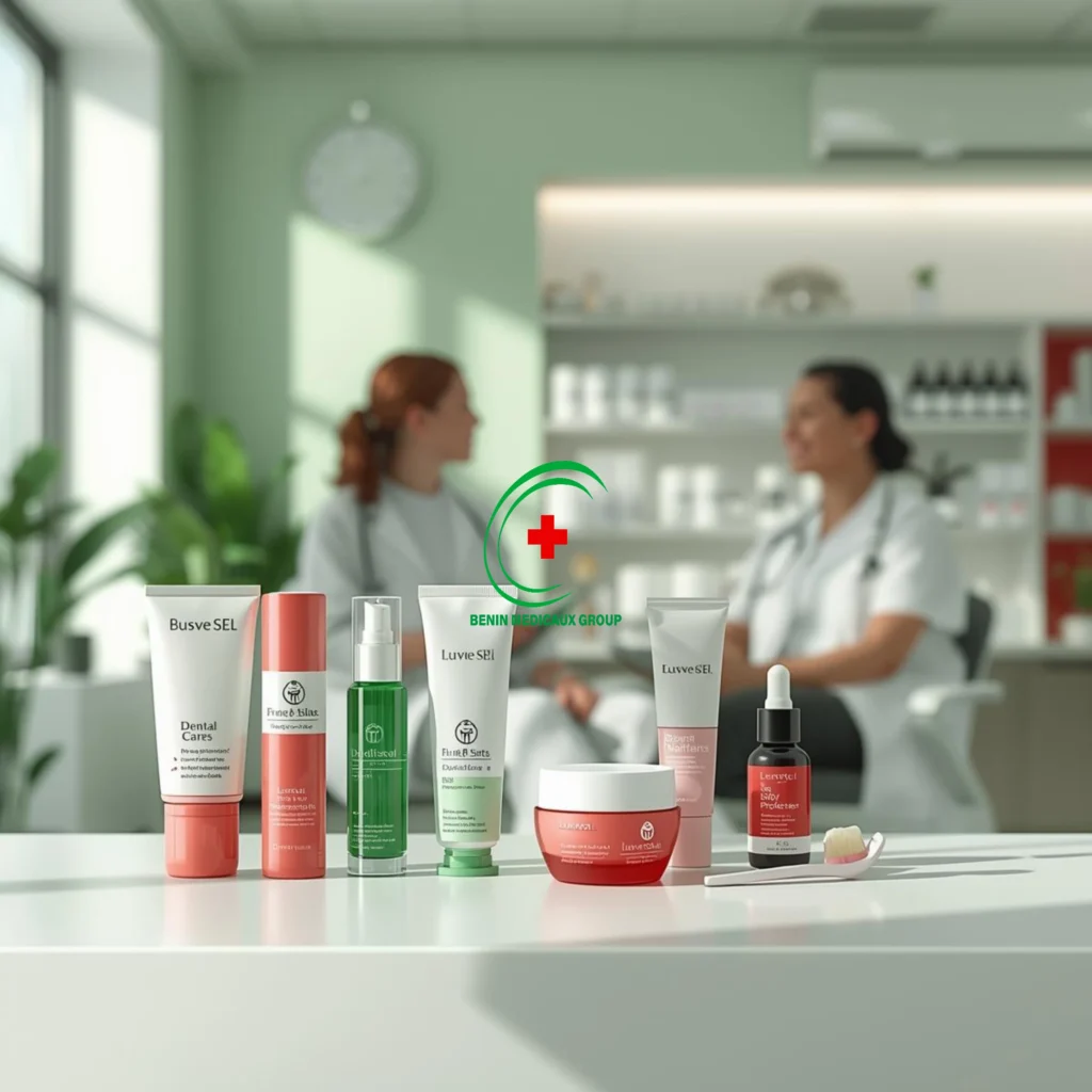 Produits cosmétiques et buccodentaire de Bénin Médicaux Group, Vente de produits cosmétiques et buccodentaire, BMG, Cotonou, Parakou, Bénin, Afrique.